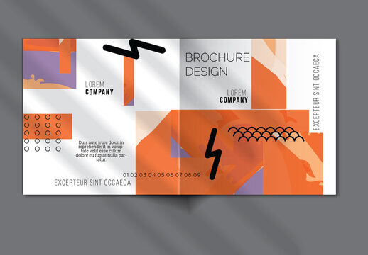 Brochure Cover Layout Set Geometric Shapes and Abstract Bright Rectangles on White