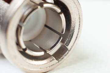 Bnc connector housing without central core close-up, macro shot