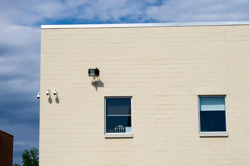 side of a building with windows 