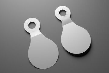 Blank bottle pop out neck hanger promotion label tag for branding design, 3d render