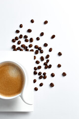 cup of coffee with grains