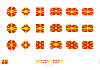 Macedonia flag set, simple flags of Macedonia with three different effects.
