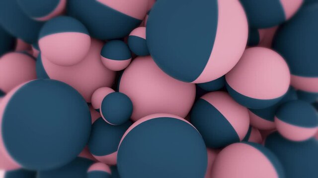 Colorful balloon floating in motion
on a white background. Dynamic Ballons Background, 3d Animation 4k. Pink balloons flying in the air.  Mockup for celebrations, party, greetings and invitations 