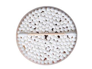 Cotton buds on a white background. Banning from sticks.