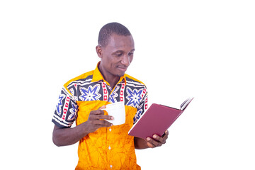 portrait of a handsome young businessman with notebook, smiling