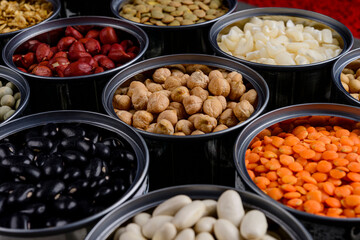 Reuse of aluminum cans for grain storage.