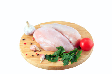 raw chicken Breasts on a white background