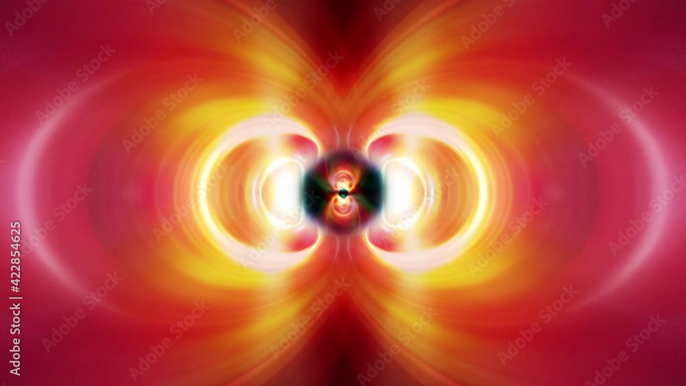Poster beautiful glowing pink red gold color psychedelic swirling twisting optical illusion abstraction art