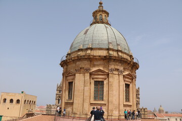 The roof of Cathedral Maria Santissima Assunta in Palermo, Sicily Italy
