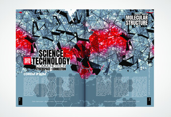 Corporate booklet or presentation templates with technology concept