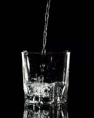splashes of water and lime