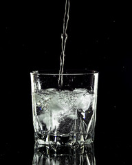 splashes of water and lime