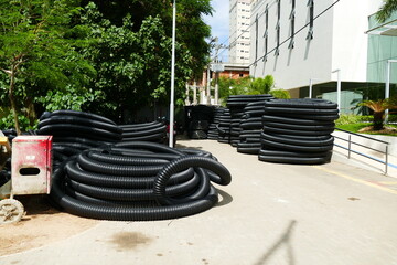 Ductwork for fiber optic cable, expansion of high-speed Internet, empty tubes for cables under a...