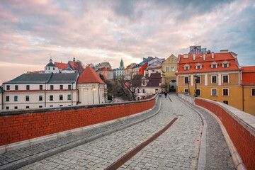 Widok na stare miasto w  Lublinie , Poland