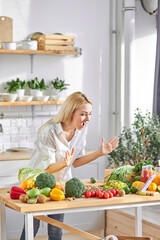 excited blogger vlogger and online influencer recording video content, emotionally reacts on comments