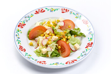 vegetarian salad on the white background