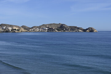 Vistas de San Juan de Los Terreros desde la playa - 422858237