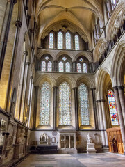 Fototapeta premium Salisbury Cathedral, formally known as the Cathedral Church of the Blessed Virgin Mary, is an anglican cathedral in Salisbury, England