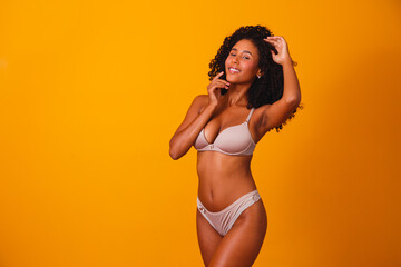 beautiful afro girl wearing lingerie, beauty, hair, curls, body