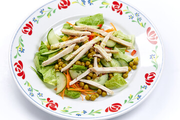 meat salad on the white background