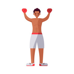 African american boxer. Strong man - Vector illustration
