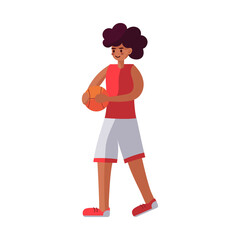 African American woman basketball player - Vector illustration