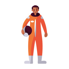 Isolated african American Astronaut Man - Vector illustration