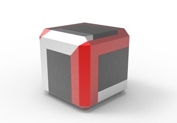 Abstract 3d rendering of geometric shapes. Composition with squares. Cube design. Modern background for poster, cover, branding, banner, placard. 3d illustration