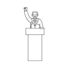 African American man giving a speech - Vector