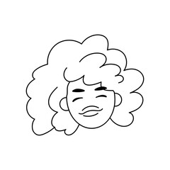 Isolated African american woman face - Vector illustration