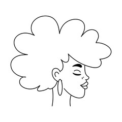 Isolated African american woman face - Vector illustration