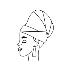 Isolated African american woman face - Vector illustration