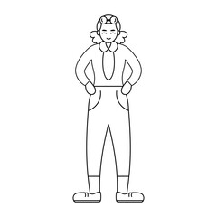 Isolated African American female pilot - Vector illustration