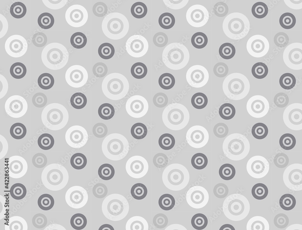 Poster abstract of round style pattern. design polka dots white on grey background. design print for illust