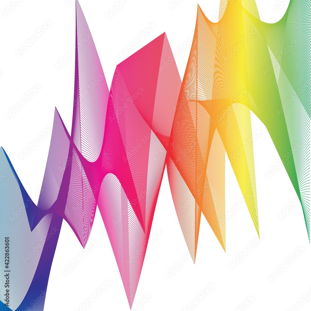 Poster abstract of mesh of lines. design curve colorful on white background. design print for illustration,