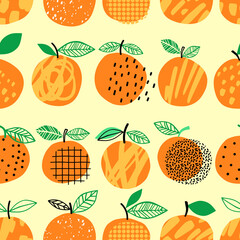 Orange seamless pattern vector illustration. Summer design
