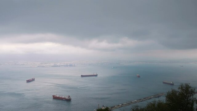 POV on the port in Gibraltar in 4k slow motion 60fps

