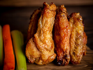 Grilled chicken wings. BBQ Meat