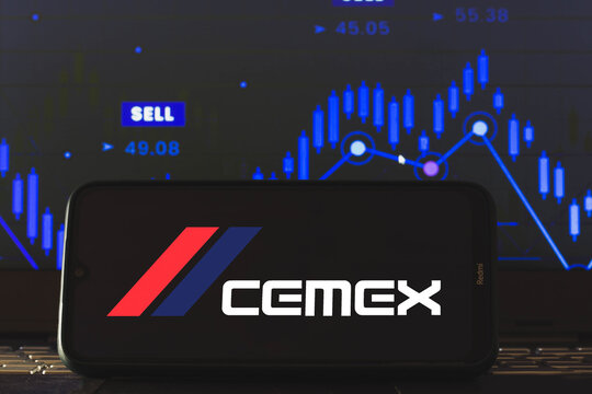 March 24, 2021, Brazil. In this photo illustration a CEMEX logo seen displayed on a smartphone.