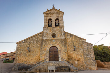 Fototapeta na wymiar Church of Our Lady of the Assumption in Alcubilla del Marques village (Burgo de Osma), province of Soria, Castile and Leon, Spain