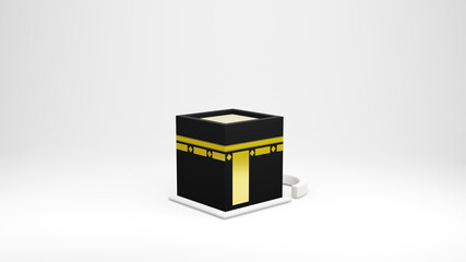 Kaaba in Masjid Al Haram concept of islamic celebration eid al adha or hajj 3D illustration. 3D rendering