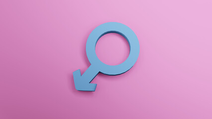 Male Gender Symbol . 3D rendering