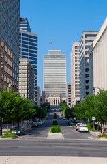 Buildings along Deaderick St in downtown Nashville, Tennessee, United States of America.
