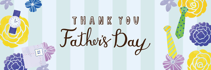 母の日 水彩タッチお花とプレゼントアイテムのストライプデザイン Wall Mural Kinonoko