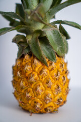 fresh pineapple with green leaves