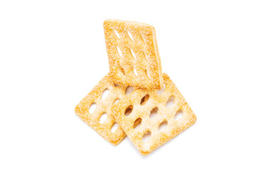 biscuit isolated on white background. cookie snack cut out