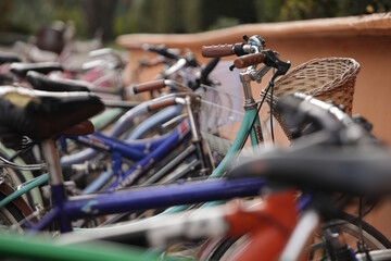 Obraz premium Bicycles in the outdoors on a sunny day