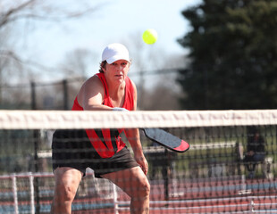 pickleball touch during an outdoor game.