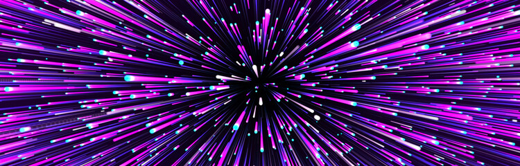 Abstract circular speed background. Centric motion of star trails. Starburst dynamic lines or rays. 3D rendering.