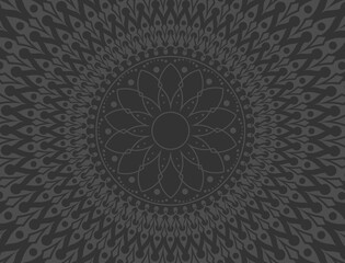 Mandala in a mix of black and gray